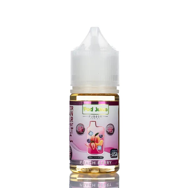 Pod Juice Salt PJ5000 - Peach Berry Ice - 30ml - Black Coral